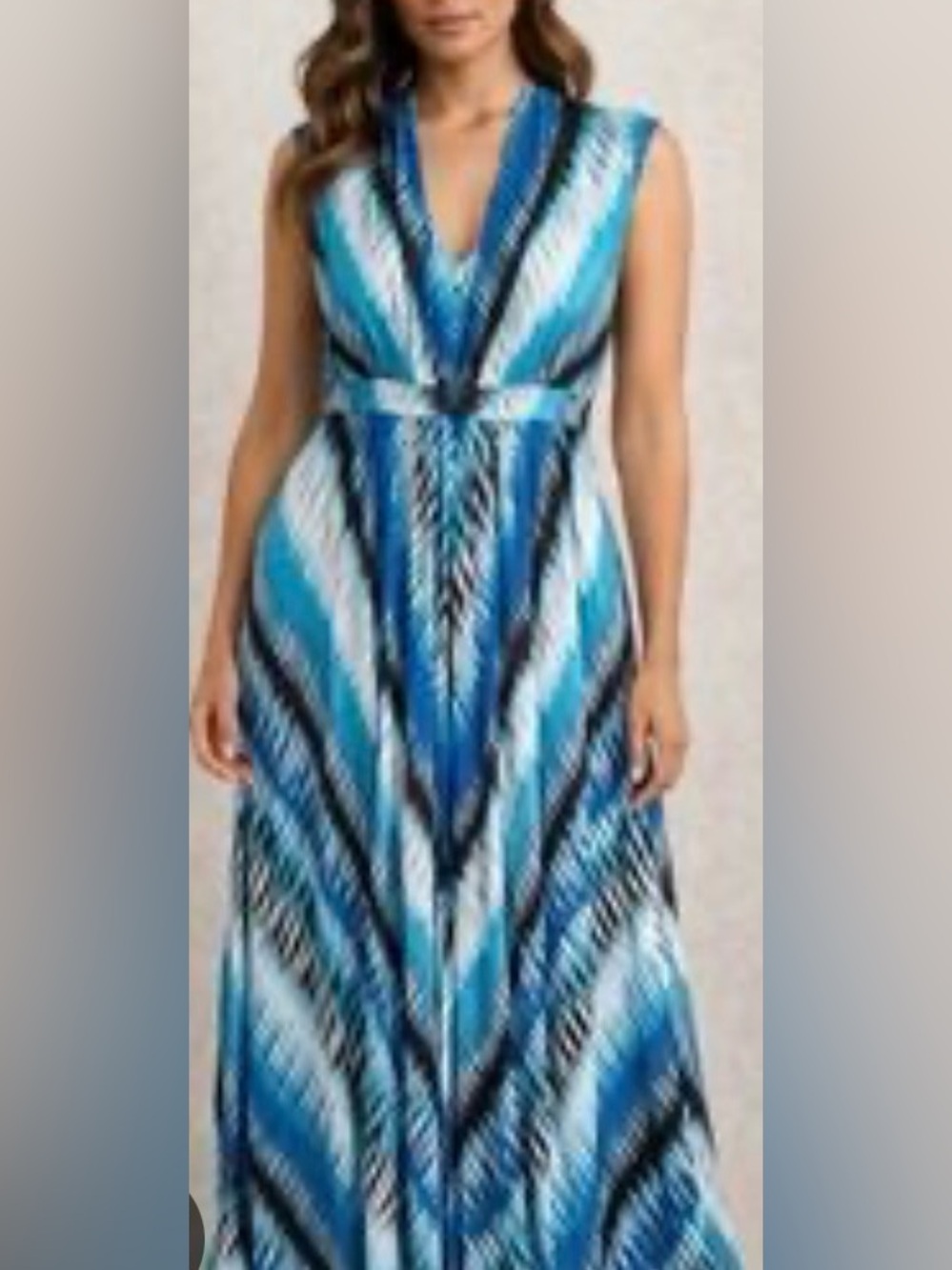 🎊Chico's Teal, White & Black Sleeveless Maxi Dress